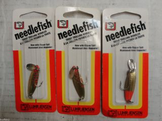 Luhr Jensen Needlefish Lures 3 Package Assortment Size 1 New Old Stock