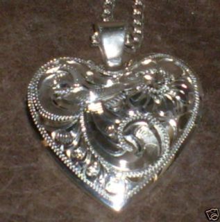 Bill Lusk Solid Sterling Silver Heart Necklace Pendant
