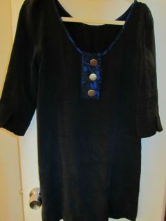 Madison Marcus Black Silk Tunic Dress Size Small