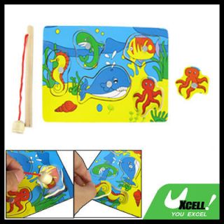 Fish 1 Rod Childrens Magnetic Fishing Puzzle Toy New