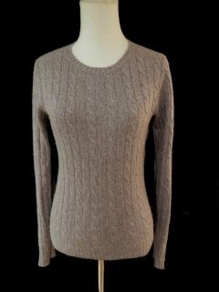 MAGASCHONI Purple Cashmere Cable Knit Crew Neck Sweater XS