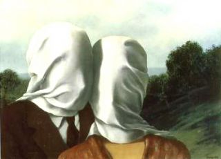 POSTCARD RENE MAGRITTE Lovers 1928 Les Amants Surrealism Man Woman