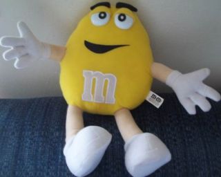 Large M M Yellow Plush Toy with Poseable Arms Legs