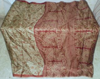 Henna Rust Paper Silk Sari Saree Fabric Dress Clothing