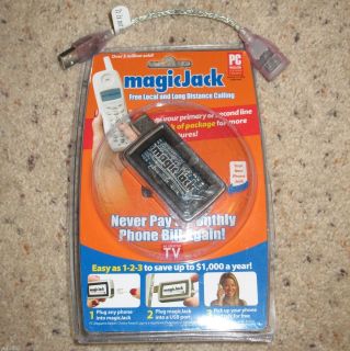 MagicJack Magic Jack USB Internet Phone Telephone VOIP plus box and