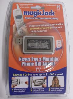 Magicjack USB Adapter and Free 1 Year Magic Jack Calling Service