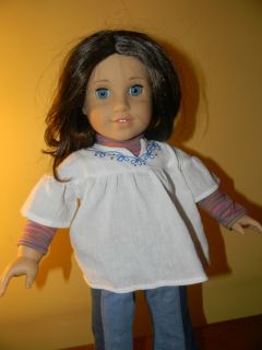 American Girl Doll Blue Eyes and Brown Hair Dressed