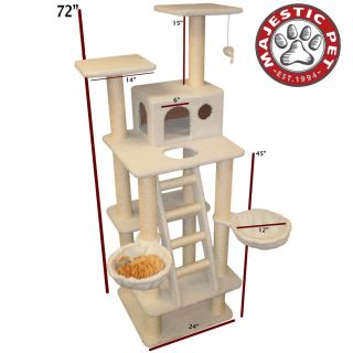 Bungalow Sherpa Cat Tree by Majestic Pet 27 to 80 Assorted Sizes