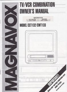 Magnavox TV VCR Model CCT132 CWT133 Owners Manual