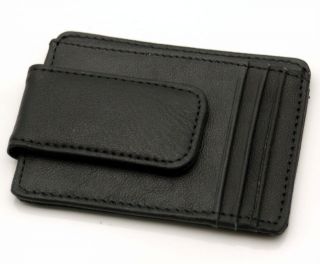 Leather Magnetic Money Clip Credit Card and ID Holder