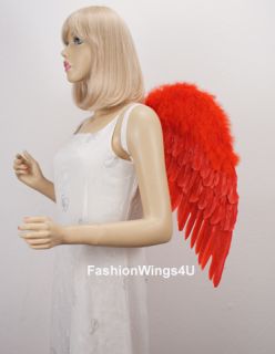 Red Feather Wings Macaw Phoenix Fairy Devil Cupid Angel Costume Props