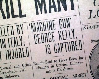 Machine Gun Kelly Gangster Wife Captured Prohibition Era 1933 Old