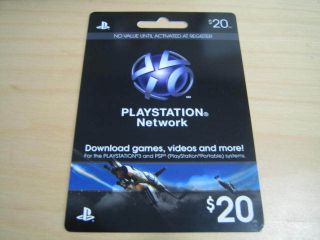 20 US PlayStation Network Prepaid Card PSN PSP PS3 USA