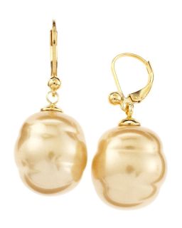 MAJORICA Baroque Pearl Drop Earrings Champagne
