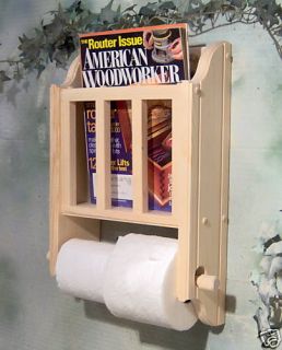 Unfinished Toilet Paper Holder Magazine Literature Rack