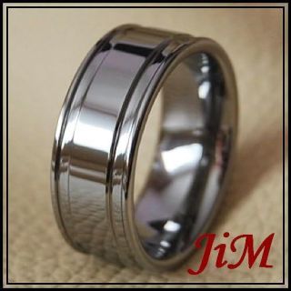 MENS RING 9MM TUNGSTEN WEDDING BAND RINGS TITANIUM COLOR JEWELRY T