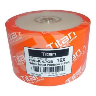 200 Titan 16x DVD R DVDR White Inkjet Hub Printable Disc Media 4 7GB