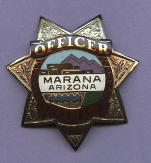 Obsolete Marana Arizona Police Badge Custom Die 7 Point Star