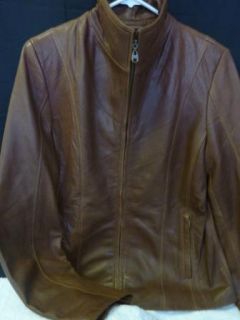 Marc New York Andrew Marc Ladies Lambskin Jacket Saddle Brown Size S