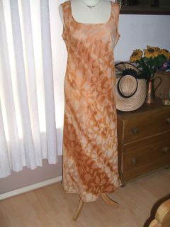 Mariella Rosati Italian Silk Dress Peach Apricot Wedding Size 14 New
