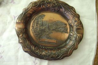 NY Copper Metal Ashtray The Almar Metal Arts Co Point Marion PA