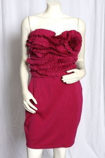 Malandrino Raspberry Ruffled  Dress Sz L $1 095