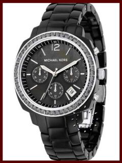 New Michael Kors MK5080 Womens Jet Black Chronograph Watch