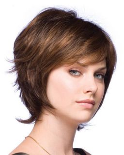 Noriko Stacie Wig in Toasted Brown Monofiliment Cute Short Pixie Cut