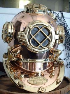 Strong US Navy Mark V Divers Diving Helmet with Base