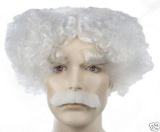 Wig SB Mark Twain Mustache Eyes Set Historical Costume