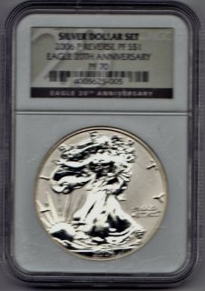 2006 P Silver Eagle 20th Anniversary Reverse Proof 70 NGC