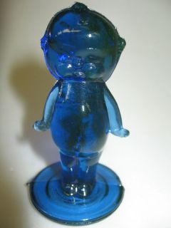 Cobalt Blue Vaseline glass Kewpie / cupie doll uranium girl figurine