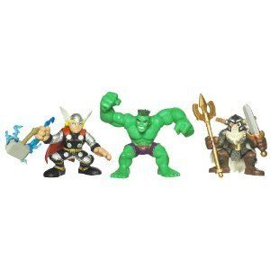 Marvel Super Hero Squad Movie Pack With Thor Hulk And Odin New Figures