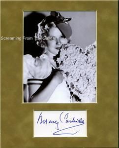 Mary Carlisle Hand Signed Matted Display Autographed