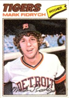 1977 Mark Fidrych Topps cloth sticker Detroit Tigers 1976 AL ROY The