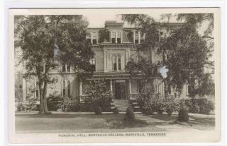 Memorial Hall Maryville College Tennessee RPPC Postcard