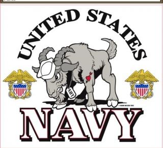 Navy Goat Mascot Logo Window Car Decal Sticker
