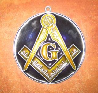 Masonic Emblem Suncatcher Blue Gold