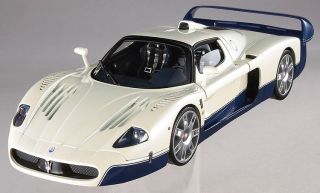 Maserati MC12 White with Blue Road Car 1 18th Scale by Hot Wheels