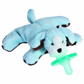 Mary Meyer Plush Baby Blue WubbaNub Puppy with Soothie Pacifier New