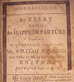 1727 Antique Signed Cotton Mather New England Bible Antique Holy