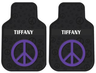 2pc New Purple Peace Sign Personalized Car Floor Mats