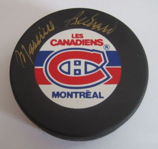 Maurice Richard Signed Montreal Canadiens Hockey Puck JSA Autheticated