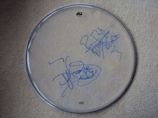 Guns N Roses Signed Autographed Drum Head with RARE Sketch Proof COA