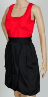 248 New Max and Cleo by BCBG Crimson Pintucked Satin Dress 12