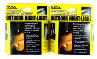 Lot of (2) MAXSA INNOVATIONS 40342 Motion Activated Outdoor LED Night