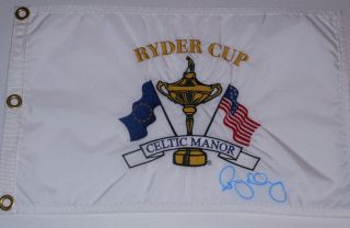 RORY MCILROY Signed 2010 CELTIC MANOR RYDER CUP Tournament GOLF FLAG