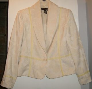 Norton McNaughton Ivory Velvet Trimmed Jacket Misses Size 12