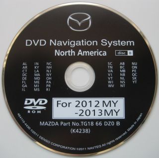 Latest Update 2009 2010 Mazda Mazda5 Navigation DVD Map EAST Coast U S