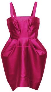 Matthew Williamson H M Pink Cotton Silk Tulip Party Dress Large 16 12